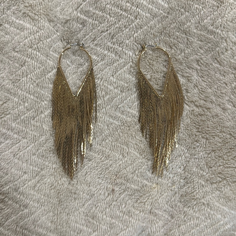 Gold fringe earrings